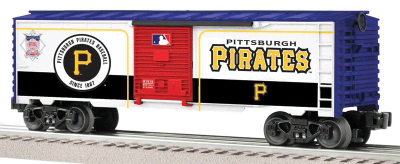 Boxcar - 3-Rail - Ready to Run - US Made -- Pittsburgh Pirates (white, blue, red, Major League Baseball(TM) Series)-1