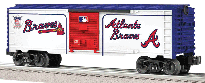 Boxcar - 3-Rail - Ready to Run - US Made -- Atlanta Braves (white, blue, red, Major League Baseball(TM) Series)-1