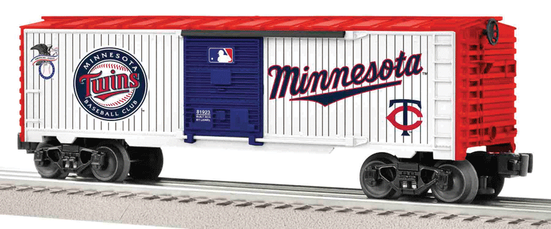Boxcar - 3-Rail - Ready to Run - US Made -- Minnesota Twins (white, blue, red, Major League Baseball(TM) Series)