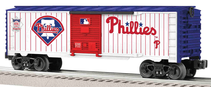 Boxcar - 3-Rail - Ready to Run - US Made -- Philadelphia Phillies (white, blue, red, Major League Baseball(TM) Series)