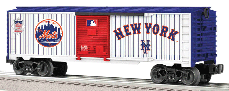 Boxcar - 3-Rail - Ready to Run - US Made -- New York Mets (white, blue, red, Major League Baseball(TM) Series)-1