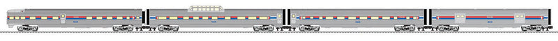 21" Streamlined Car 4-Pack - 3-Rail - Ready to Run -- Amtrak-1
