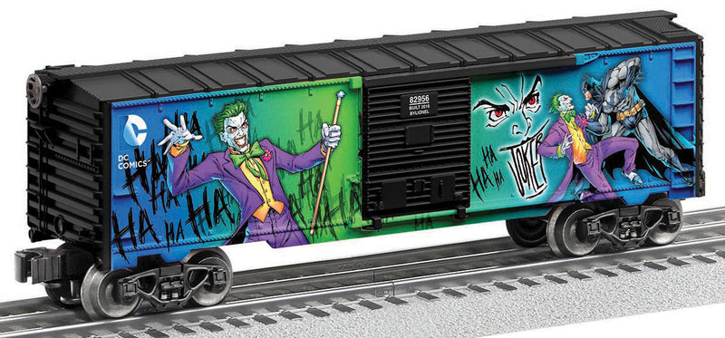 Boxcar 2-Pack - 3-Rail - Ready to Run -- Joker/Lex Luther-1