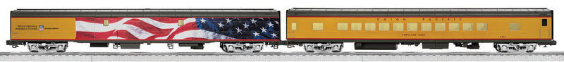 21" Streamlined Car 2-Pack - 3-Rail - Ready to Run -- Union Pacific (Excursion Scheme)