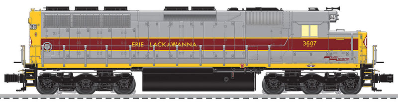 EMD SD45 - Scale 3-Rail w/Legacy Sound, Control & Smoke -- Erie Lackawanna #3607 (gray, maroon, yellow)
