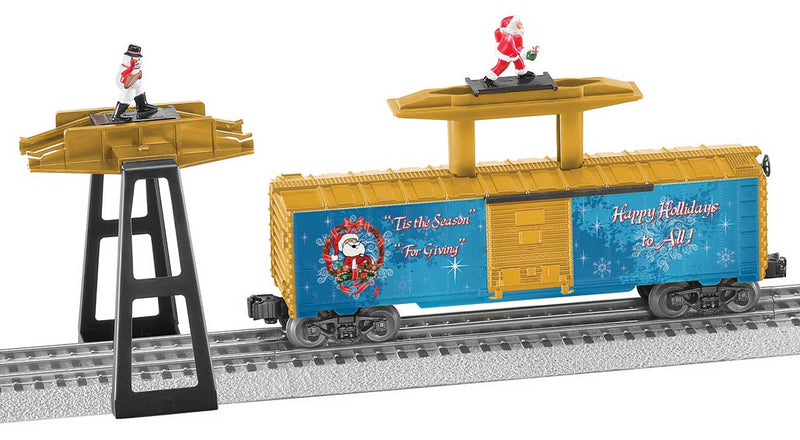 Operating Boxcar - 3-Rail Ready to Run -- Santa and Snowman Operating Boxcar