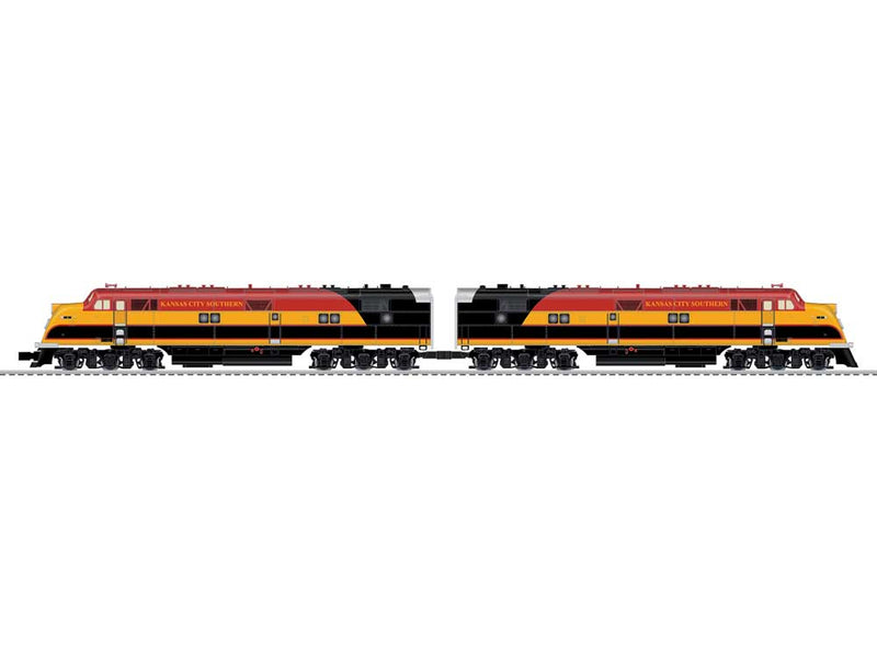 EMD E3 A-A Set - 3-Rail - Legacy Sound & Control -- Kansas City Southern 2-3-1