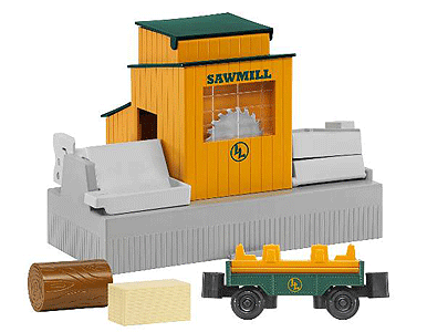 Lionel Little Lines(TM) Operating Sawmill - Kit (Plastic) -- With Log Dump Car, 2 Log & 2 Lumber Loads 9 x 6-5/8 x 6-1/4"