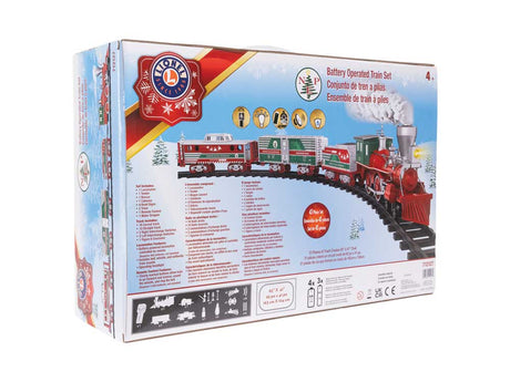North Pole Express Battery-Operated Train Set -- Steam Locomotive, 2 Cars; Plastic Track (Double Oval), Remote Control-4