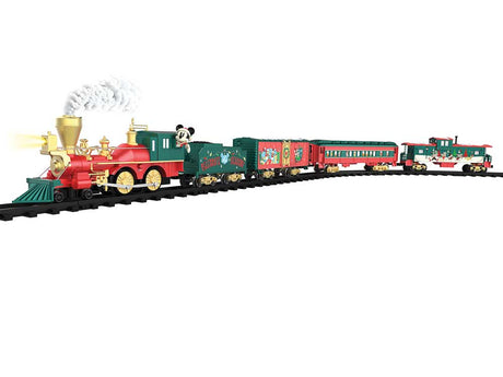 Disney Christmas Battery Operated O-Gauge Train Set -- 4-4-0 Steam Loco, 3 Cars, Track Double Oval, Remote Controller-1