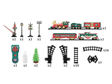 Disney Christmas Battery Operated O-Gauge Train Set -- 4-4-0 Steam Loco, 3 Cars, Track Double Oval, Remote Controller-4