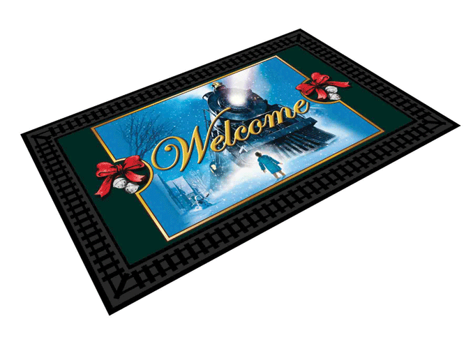 Welcome Mat Tray w/Train Track Border