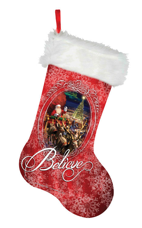 Santa in Sleigh Stocking