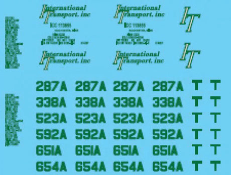 Vehicle Decal Set -- International Transport (green)