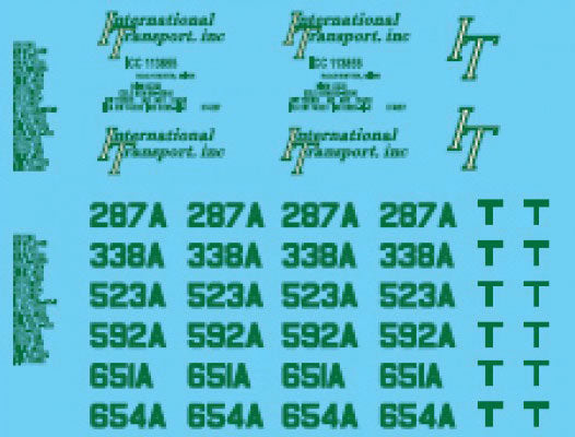 Vehicle Decal Set -- International Transport (green)
