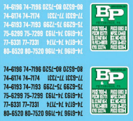 Vehicle Decal Set -- B&P Motor Express