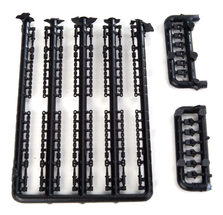 Load Tie Downs; 15 Chain w/Rachet & 12 Roll-Up Tie Downs -- Black