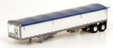 Wilson 43' Pacesetter Grain Trailer - Kit -- Molded Aluminum Parts w/Painted Panels (white) & Blue Tarp-2