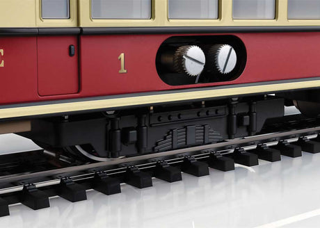 TWE 700 Replica Powered Rail Car - 3-Rail - Digital -- Red, Ivory, Silver-3