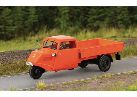 Tempo Hanseat Three-Wheeler Low-Side Truck - Assembled -- Orange-1