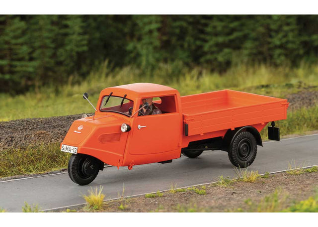 Tempo Hanseat Three-Wheeler Low-Side Truck - Assembled -- Orange-1