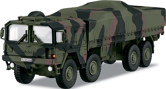 4MFOR Metal Military Mission(R) Modern German Army (BW) Diecast Models -- 10-Ton 8x8 GL Flatbed Truck w/Tarp & Loading Crane