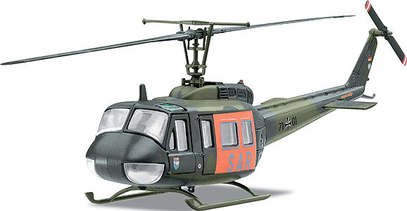 4MFOR Metal Military Mission(R) Modern German Army (BW) Diecast Model -- Bell UH-1D ("Huey") Air Force Search & Rescue