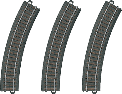 3-Rail C Track - My World -- Curved Sections pkg(3) 14-3/16"  36cm Radius R1 30 Deg. (12 Sections = Circ