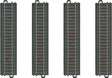 3-Rail C Track - My World -- Straight Sections pkg(4) 6-3/4"  17.2cm