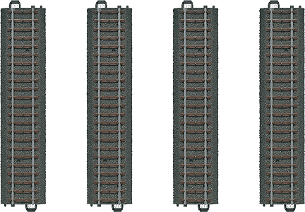 3-Rail C Track - My World -- Straight Sections pkg(4) 6-3/4"  17.2cm