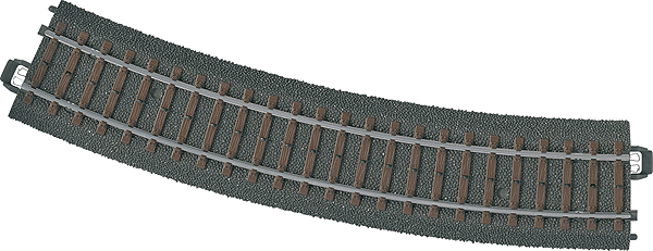 My World C Track -- Curved Section Turnout Branch 17-1/4"  43.8cm Radius R2 30 Degree