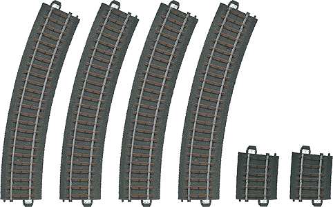 3-Rail C Track - My World -- Curved Set w/4 #24224 17-1/4"  43.8cm Radius R2 30 Deg. & 2 #24206 R2 5.7 D