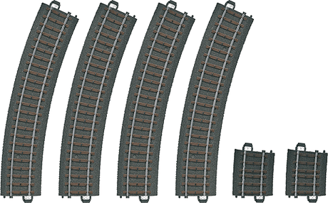3-Rail C Track - My World -- Curved Set w/4 #24224 17-1/4"  43.8cm Radius R2 30 Deg. & 2 #24206 R2 5.7 D
