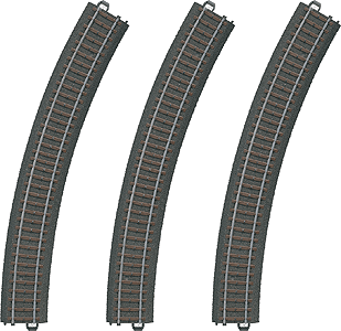 3-Rail C Track - My World -- Curved Sections pkg(3) 20-1/4" 51.5cm Radius R3 30-Deg (12 Sections = Circl