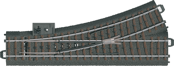 3-Rail C Track - My World -- Manual Turnout - Left-Hand