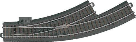 3-Rail C Track - My World -- Left Hand Manual Curved Turnout