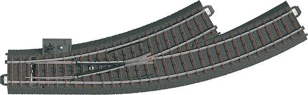 3-Rail C Track - My World -- Left Hand Manual Curved Turnout