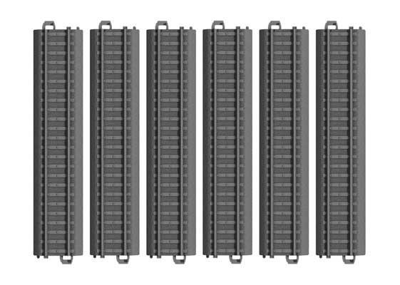 Straight Plastic Track - My World -- For Battery-Operated Trains Only pkg(6)