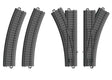 Plastic Track Turnouts - My World -- 2 Turnouts, 2 Curves For Battery-Operated Trains Only