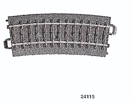 3-Rail C Track -- R1 Curve 14-3/16"  36cm Radius, 15-Degree