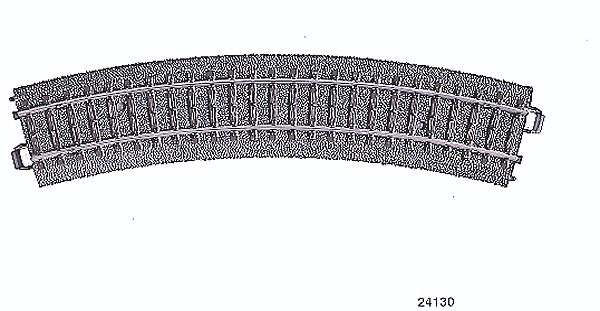 3-Rail C Track -- R1 Curve 14-3/16"  36cm Radius, 30-Degree