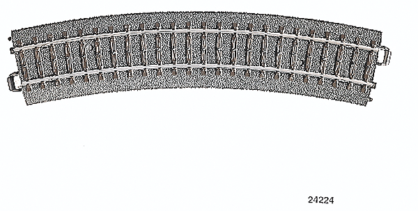 3-Rail C Track -- R2 Curve - 17-1/4"  43.8cm Radius, 24.3-Degree