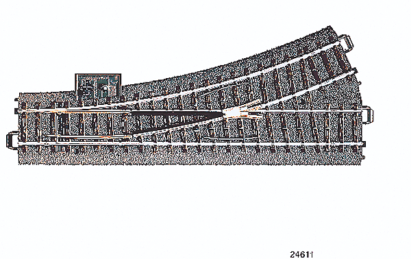 3-Rail C Track -- Manual Turnout - Left-Hand