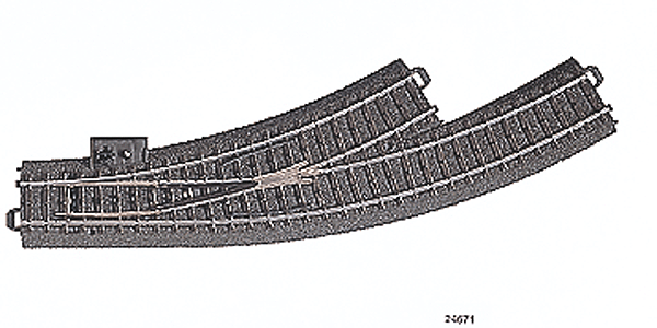 3-Rail C Track -- Left Hand Manual Curved Turnout