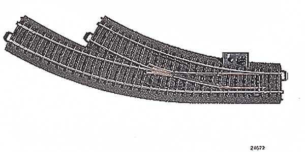 3-Rail C Track -- Right Hand Manual Curved Turnout