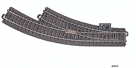3-Rail C Track -- Right Hand Manual Curved Turnout