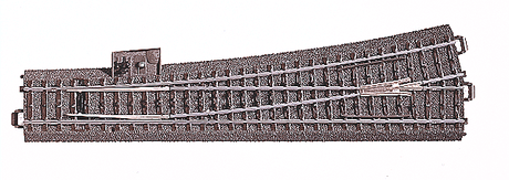 C-Track -- Wide Radius Turnout - 9-15/16"  25.2cm - Left