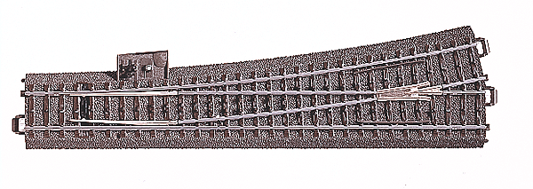 C-Track -- Wide Radius Turnout - 9-15/16"  25.2cm - Left