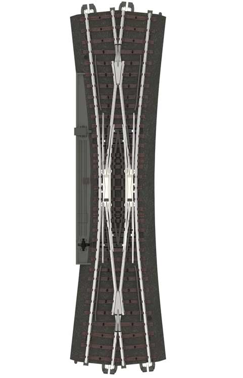 Wide-Angle Double Slip Remote Turnout/Switch - C-Track -- 12.1 Degree Angle