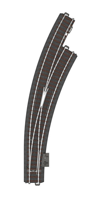 C-Track -- Wide Radius Curved Turnout - 20 1/4' 515mm - Right Hand